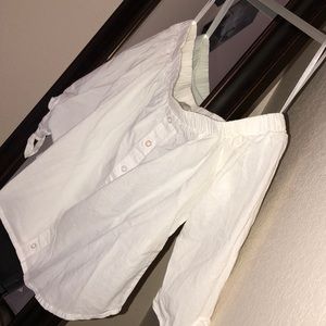 White 3/4 sleeve off the shoulder top